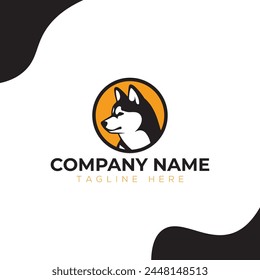Dog minimalist modern illustration logo design