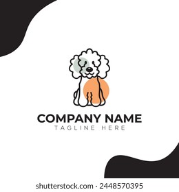 Dog minimalist modern illustration logo design