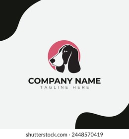 Dog minimalist modern illustration logo design