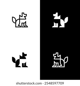 dog minimalist monogram logo design 