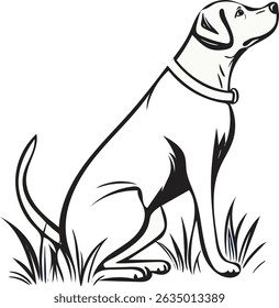 Dog Minimalist silhouette  icon vector 