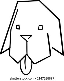 dog minimalistic vector one line illustration