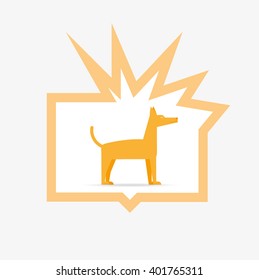 dog modern icon vector with label