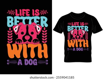 dog modern stylish typography t shirt design template