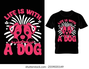 dog modern stylish vector custom tupography t shirt design template.