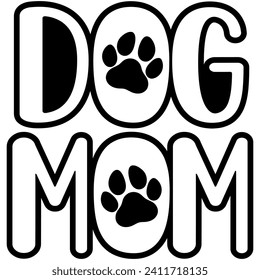 dog mom black vector graphic design and cut file