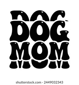 Dog Mom funny wave design svg