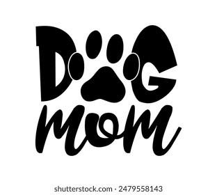 Dog Mom, Groovy Dog Mom, Pet Mom fur mom Cute Dog quotes cut files, Funny Dog Quotes Designs