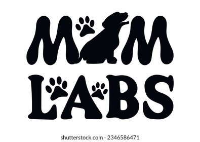 Dog mom hand drawn calligraphy. Animal rescue and care motivational message. T-shirt  Design. Dog Quote.  Cut File. Vector illustration.