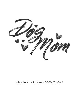 Mamá perro escribe texto con dibujo cardíaco, diseño de amor de mascota.