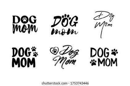 Colección de citas de mamá perro. Estilo de las letras Madre de los diseños de caligrafía del perro.