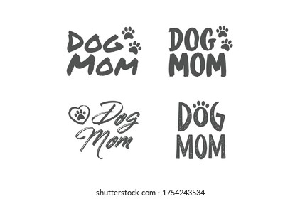 Colección de citas de mamá perro. Estilo de las letras Madre de los diseños de caligrafía del perro.