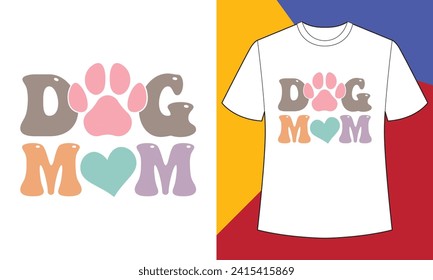 Dog mom t shirt design print template