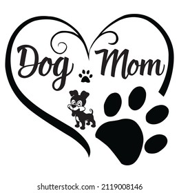 Dog mom t-shirt design, vector file.