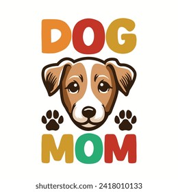 
Dog Mom Typography T-shirt Design Illustration