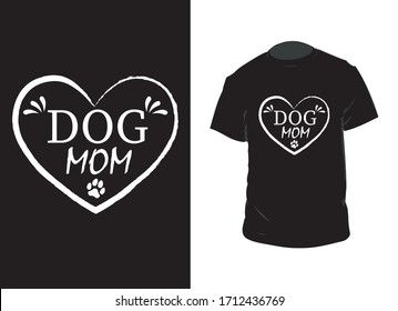 . "Dog mom" typography vector art. Can be used for t-shirt print, mug print, pillows, fashion print design, kids wear, baby shower, greeting and postcard.