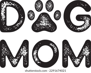 Dog Mom - Vintage Mother's Day Distressed Design