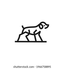dog monoline outline logo vector icon illustration