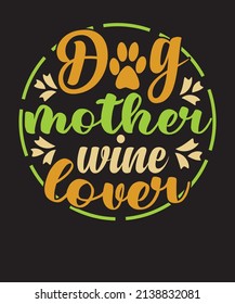 diseño de camisetas de amante del vino de madre de perro