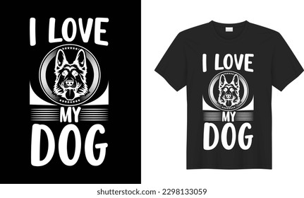 Dog motivational quote Vector T Shirt Design. Colorful dog Animal lover. All You Need Is Love And A Dog Printable Vector Illustration. Print t-shirt, card, poster, gift, textile, black background.