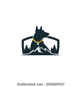 dog mountain logo clean simple and elegance