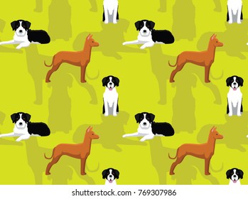 Dog Mucuchies Cartoon Seamless Wallpaper