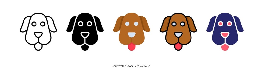 Perro múltiple estilo icono conjunto Colección..