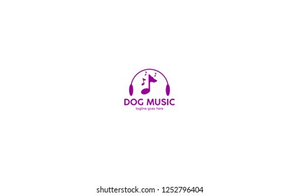 Dog Music Logo Vector