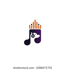 dog music tone icon symbol logo design