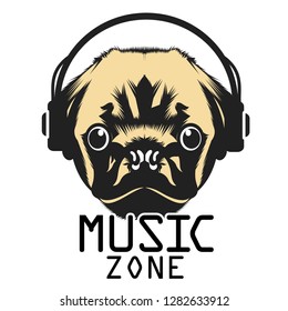 Dog Music Zone For T shirt Design