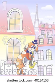 Dog Musician in Paris