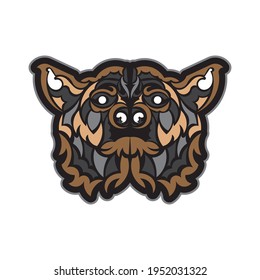 Dog muzzle in boho style. Isolated. Vector 