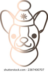 Dog muzzle Christmas gradient for decoration and design.