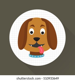 Dog muzzle color icon. Flat design. Pet shop theme