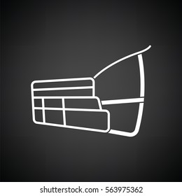 Dog Muzzle Icon. Black Background With White. Vector Illustration.