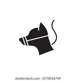 Dog muzzle icon black and white vector outline sign