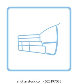 Dog muzzle icon. Blue frame design. Vector illustration.