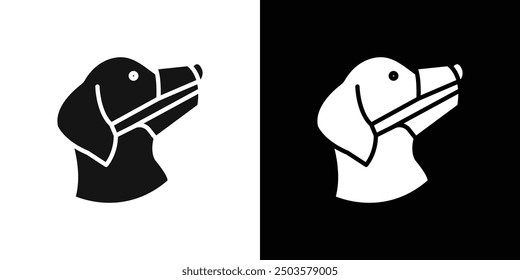 Dog muzzle icon line art vector