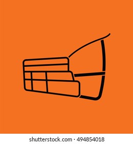 Dog muzzle icon. Orange background with black. Vector illustration.