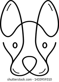 Dog muzzle icon in outline style