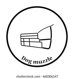 Dog muzzle icon. Thin circle design. Vector illustration.