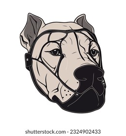 dog with muzzle isolated icon design