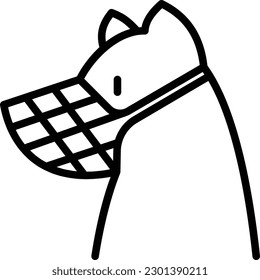 Dog muzzle thin line icon. Accessory for dog. Modern vector illustration for pet shop.