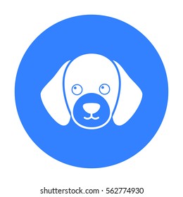 Dog muzzle vector icon in black style for web