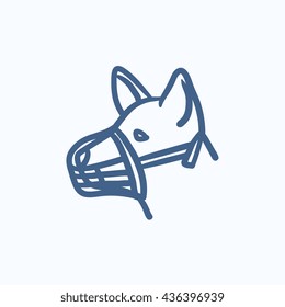 Perro con el icono de boquilla vectorial aislado en el fondo. Perro dibujado a mano con icono de boquilla. Perro con icono de boceto para infografía, sitio web o aplicación.