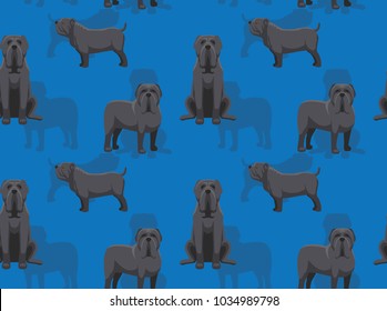 Dog Neapolitan Mastiff Cartoon Seamless Wallpaper