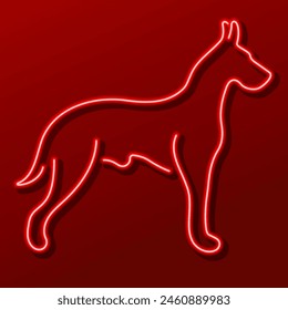 dog neon sign, modern glowing banner design, colorful modern design trend. Vector illustration.