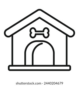 Dog new house icon outline vector. Pet kennel. Canine care space