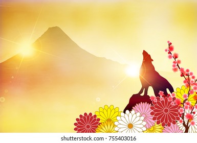 Dog New Year card background


