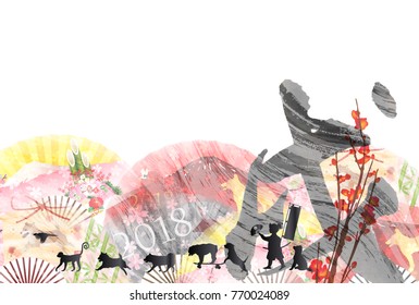Dog New Year card background